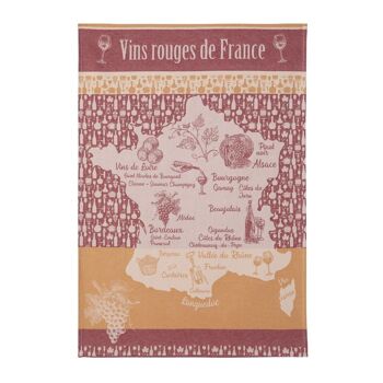 Torchon - VINS ROUGE DE FRANCE 50 x 75 cm 3