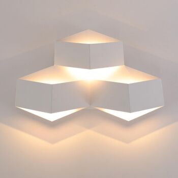 Applique murale LED 3D Blanc lampe design carré mur morderne 3