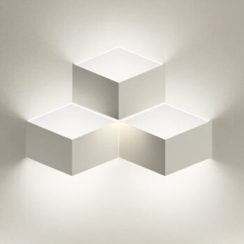 Applique murale LED 3D Blanc lampe design carré mur morderne 8