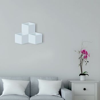 Applique murale LED 3D Blanc lampe design carré mur morderne 10