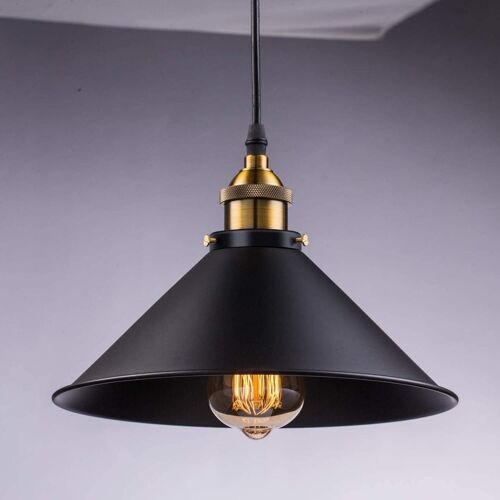 Plafonnier LED Suspension Industrielle Noir lampe style industriel rustique