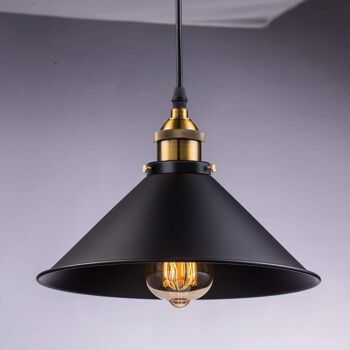 Plafonnier LED Suspension Industrielle Noir lampe style industriel rustique 1