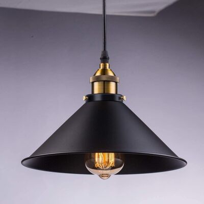 Lámpara de techo LED Suspensión industrial Lámpara de estilo industrial rústico negro