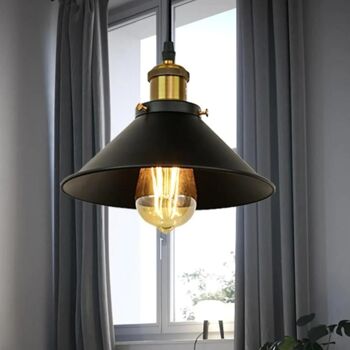 Plafonnier LED Suspension Industrielle Noir lampe style industriel rustique 2