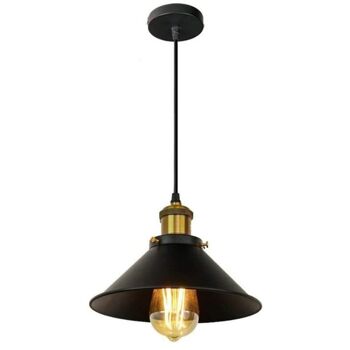 Plafonnier LED Suspension Industrielle Noir lampe style industriel rustique 7