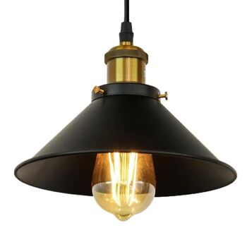 Plafonnier LED Suspension Industrielle Noir lampe style industriel rustique 8