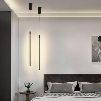 Lampada a sospensione Needle LED Nera dal design moderno a sospensione a soffitto