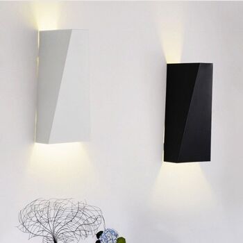 Applique murale Geometric LED Noir lampe rectangle mur Intérieur Extérieur 7
