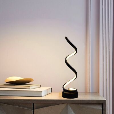 Lampe à poser Spiral LED Noir bureau table de nuit