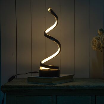 Lampe à poser Spiral LED Noir bureau table de nuit 10