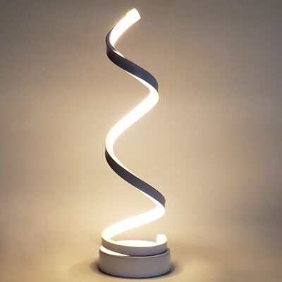 Lampada da tavolo a LED Spiral Comodino da scrivania bianco