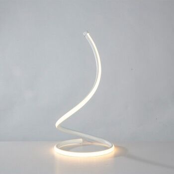 Lampe à poser Curve LED Blanc rond bureau chambre table de nuit design 6