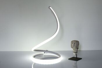 Lampe à poser Curve LED Blanc rond bureau chambre table de nuit design 9