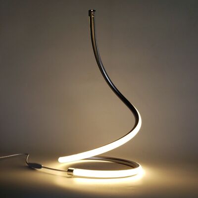 Lampada da tavolo a LED Curve Comodino da ufficio dal design moderno ed elegante nero