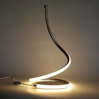 Lámpara de mesa LED Curve Mesa de noche de oficina de diseño moderno y elegante en color negro
