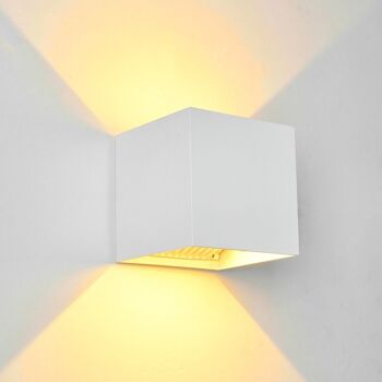Applique murale Cube LED Blanc Intérieur Extérieur lampe carré 1
