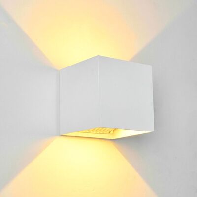 Applique murale Cube LED Blanc Intérieur Extérieur lampe carré