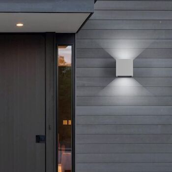 Applique murale Cube LED Blanc Intérieur Extérieur lampe carré 4