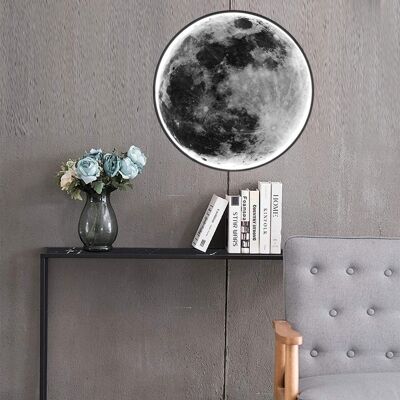 Luna Wall Lamp moon-shaped lamp on the original wall