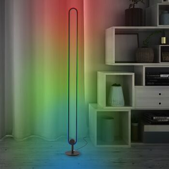 Lampadaire Long Scoop RGB lampe ovale multicolor controlable moderne 2