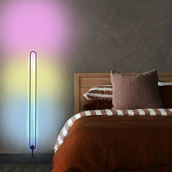 Lampadaire Long Scoop RGB lampe ovale multicolor controlable moderne 6