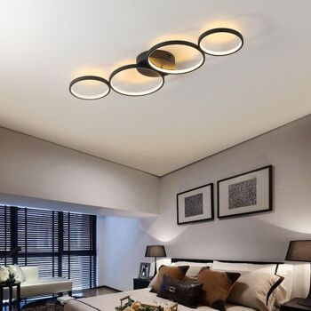 Plafonnier Rings cercle rond en long moderne design chic salon salle à manger cuisine plafond 1