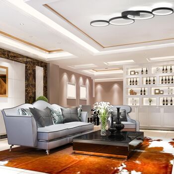 Plafonnier Rings cercle rond en long moderne design chic salon salle à manger cuisine plafond 2