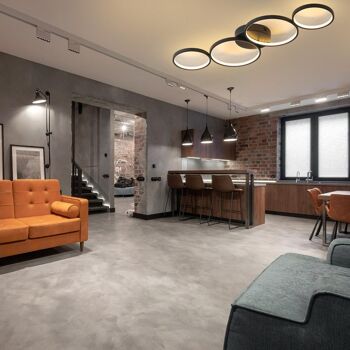 Plafonnier Rings cercle rond en long moderne design chic salon salle à manger cuisine plafond 3