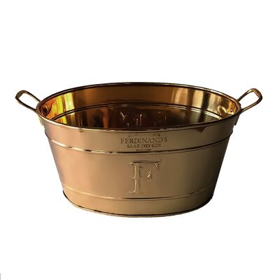 Ferdinand's brass bowl / cooler "F" gold