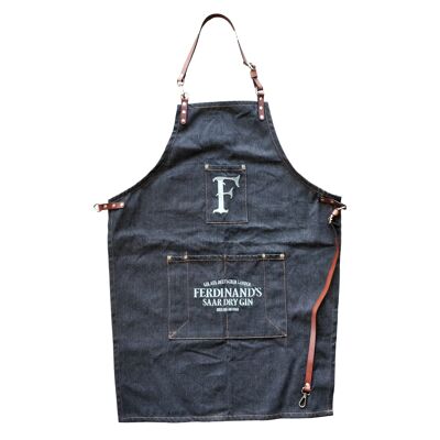 Ferdinand's apron “F” denim jeans with leather application