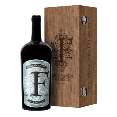 Ferdinand's Saar Dry Gin MAGNUM in una scatola di legno