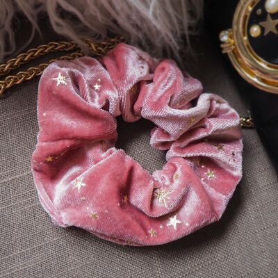 Scrunchie per capelli Stella Velvet Star - Rosa