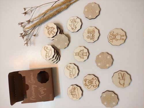 Wooden Toys Memory Game, Montessori Matching Cards