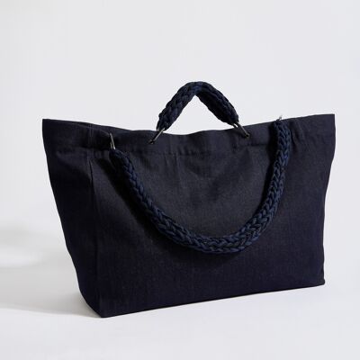 “Mama Canvas Over-sized” tote bag denim