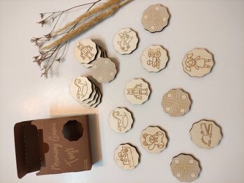 Ensemble de 6 jeux de mémoire en bois, cartes assorties Montessori 6