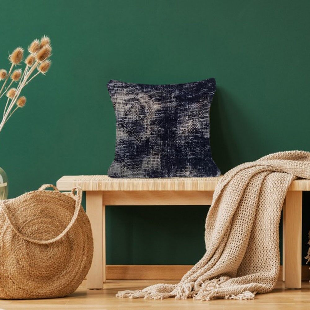 Fodera per cuscino in anguilla nera intrecciata a mano Kilim