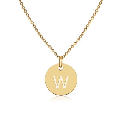 Buchstaben Halskette Gold - W