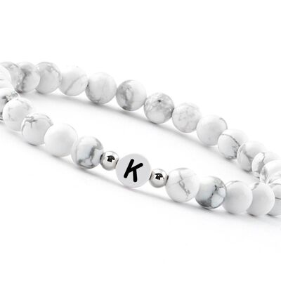 Perlen Buchstaben Armband - K