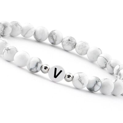 Perlen Buchstaben Armband - V