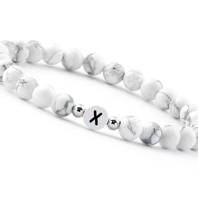 Perlen Buchstaben Armband - X