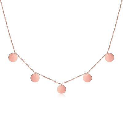 Coin Kette mit fünf Plättchen - Rose