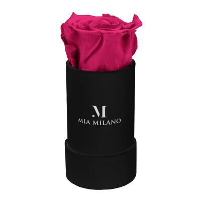 Rosenbox schwarz mit einer Infinity Rose - Hot Pink