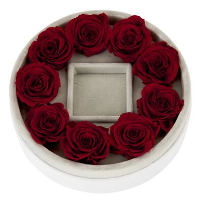 Confezione regalo con rose vere e gioielli di alta qualità - portagioie (senza contenuto)