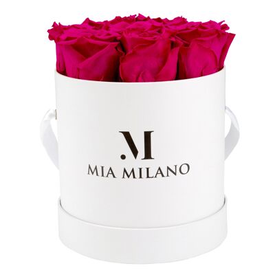 Rose box with nine Infinity Roses - Hot Pink