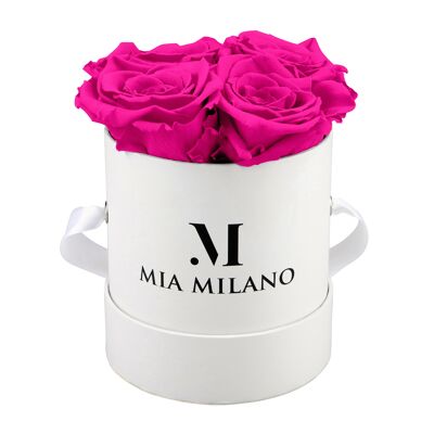 Rose box with four Infinity Roses - Hot Pink