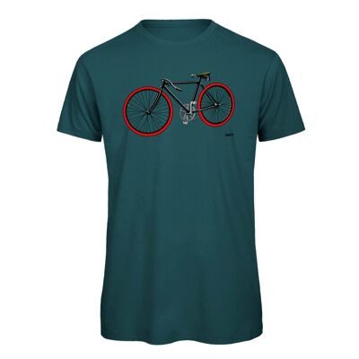 Fahrrad T-Shirt Retro Rennrad blau-rot