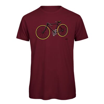 Fahrrad T-Shirt Retro Rennrad bordeaux