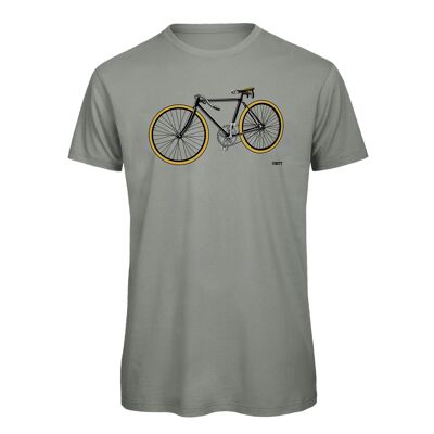 Fahrrad T-Shirt Retro Rennrad hellgrau