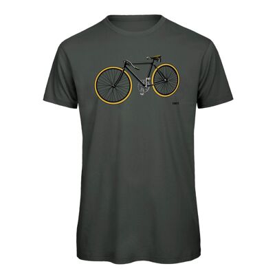 Fahrrad T-Shirt Retro Rennrad dunkelgrau