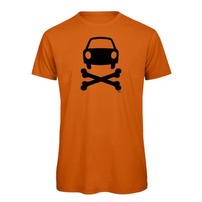 Fahrrad T-Shirt No Car orange